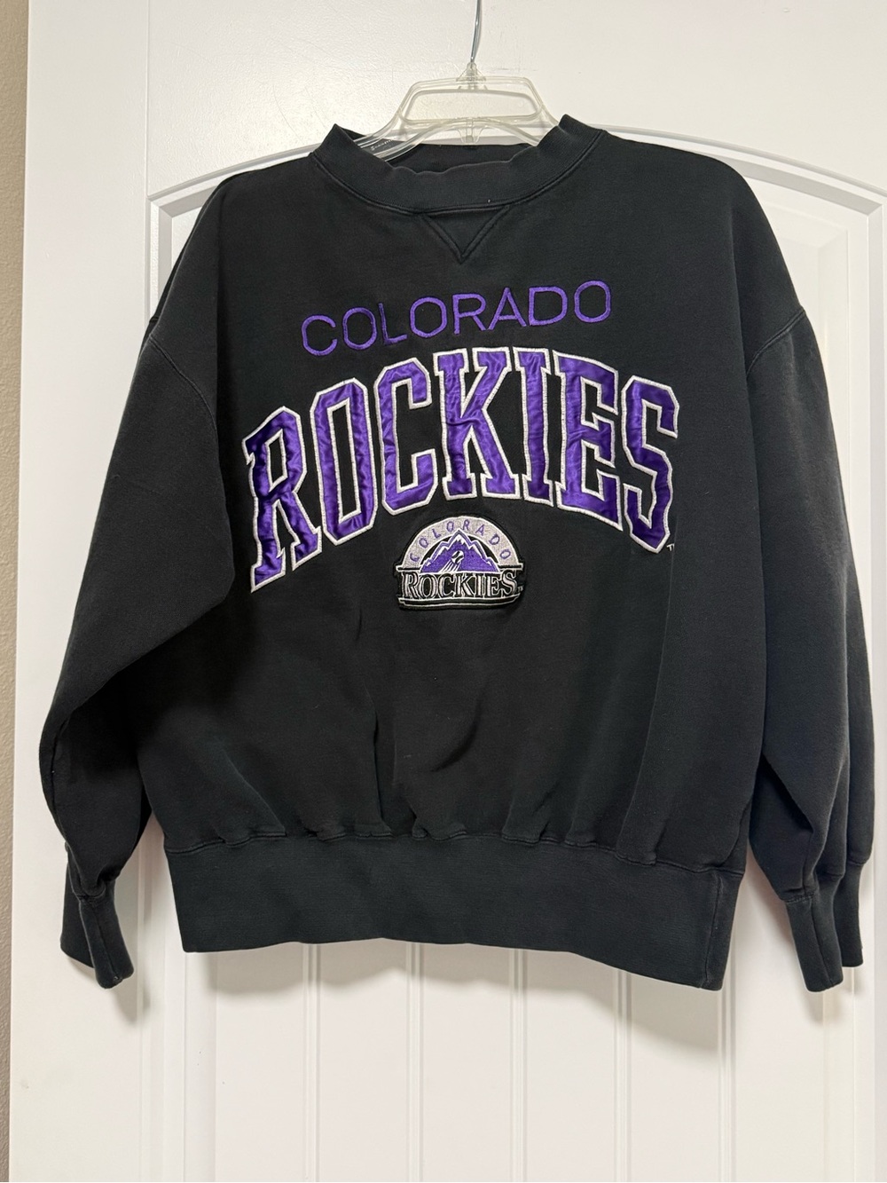 Vintage 90s Colorado Rockies Logo Athletic Crewneck Sweatshirt Made in Korea